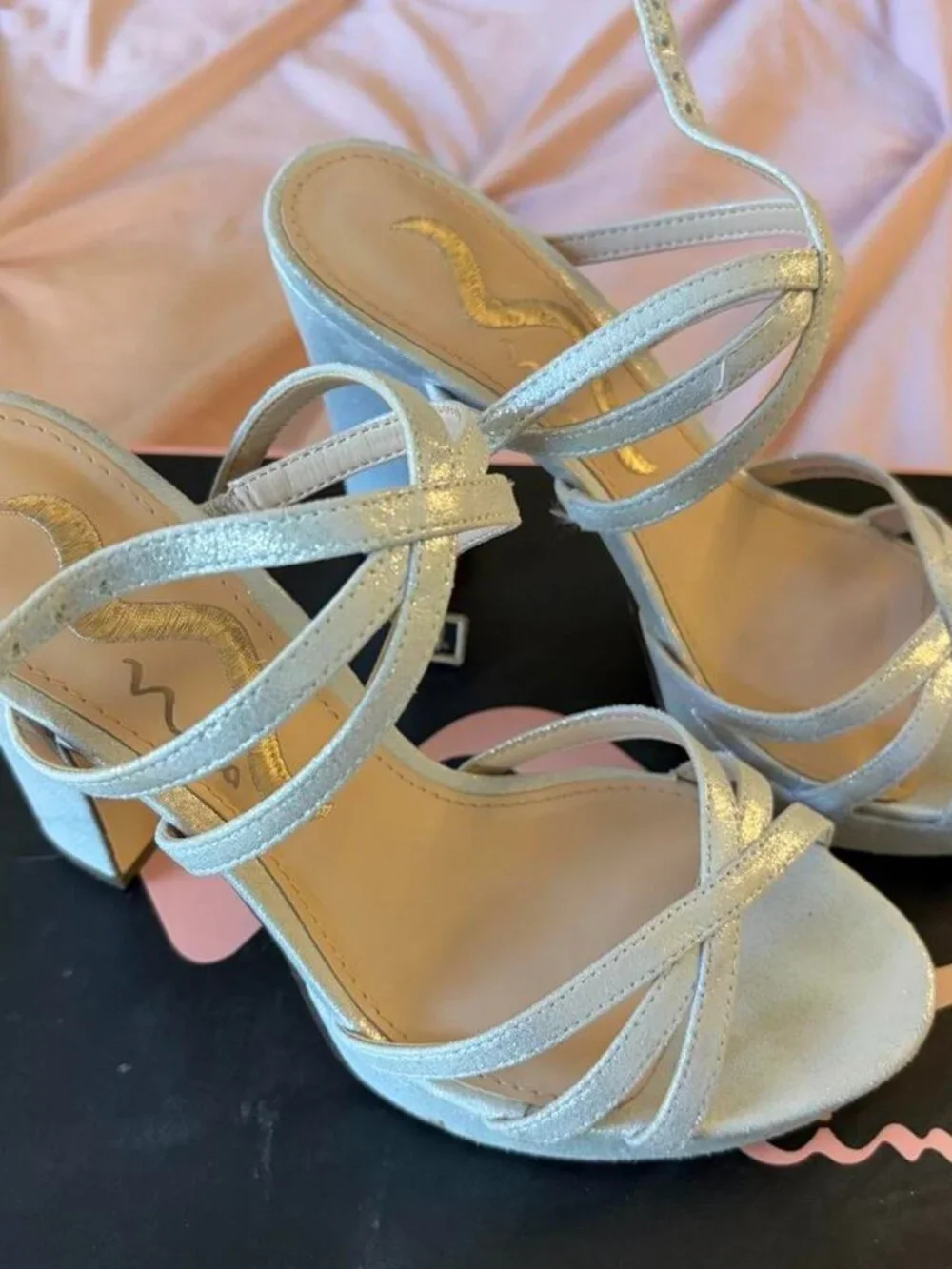 Nina Women's Silver and White Courts
